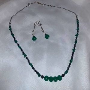 Genuine Stone Vintage Necklace & Earings
